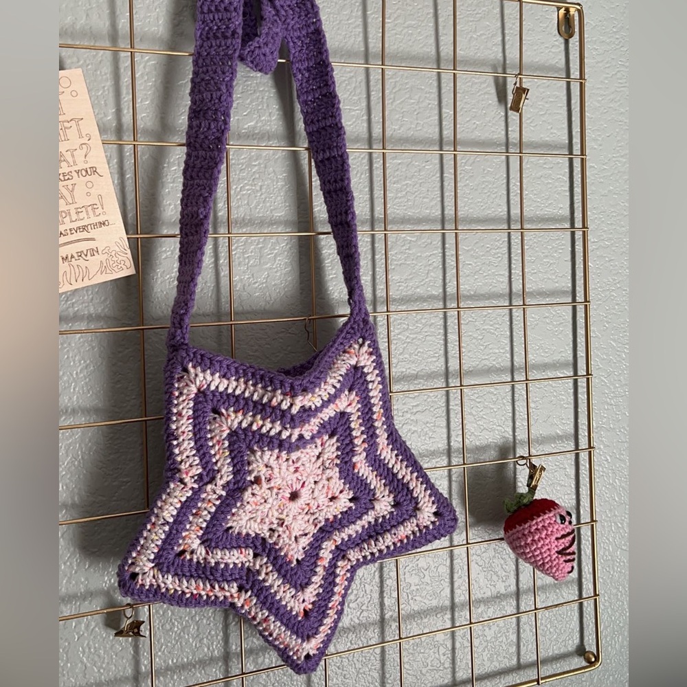 Hand made crochet star bag